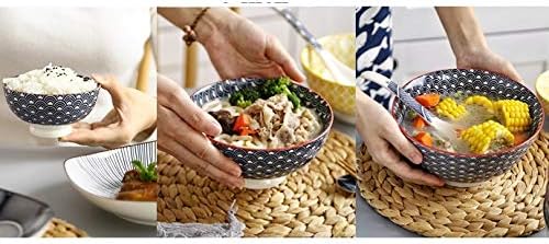 NVEEUS 5 אינץ 'קרמיקה קערות אטריות מובלטות דפוס קערות אורז הקלה מרק לסלט | פרי | חטיף | שיבולת שועל | קערת
